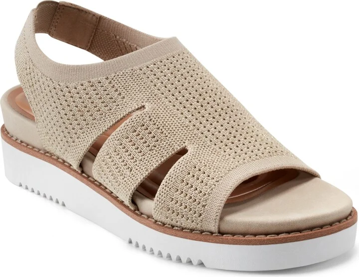 Easy Spirit Women's Winslow Lightweight Knit Sandals - Beige/Gold