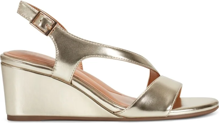Easy Spirit Women's Zoe Asymmetrical Strap Wedge Sandals - Image 2