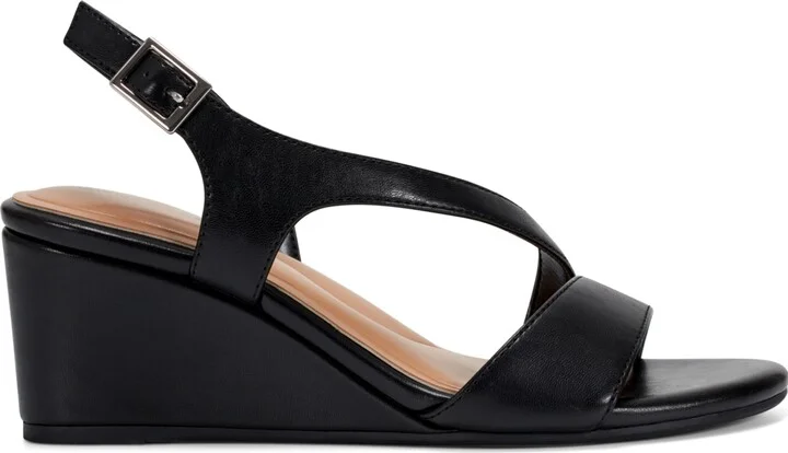 Easy Spirit Women's Zoe Asymmetrical Strap Wedge Sandals - Image 6