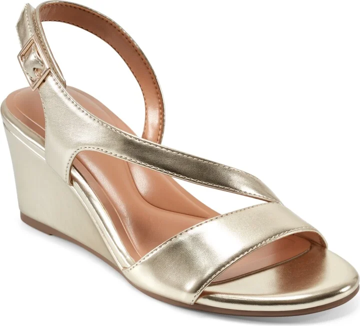 Easy Spirit Women's Zoe Asymmetrical Strap Wedge Sandals