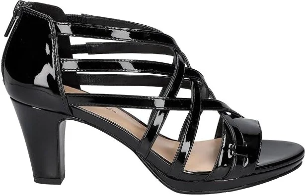 Easy Street Bee Women's Sandals Black Patent : 7.5 M (B), Leather - Image 5