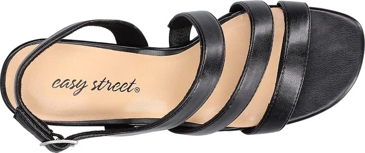 Easy Street Como Women's Sandals Black : 8 WW (EE), Synthetic - Image 2