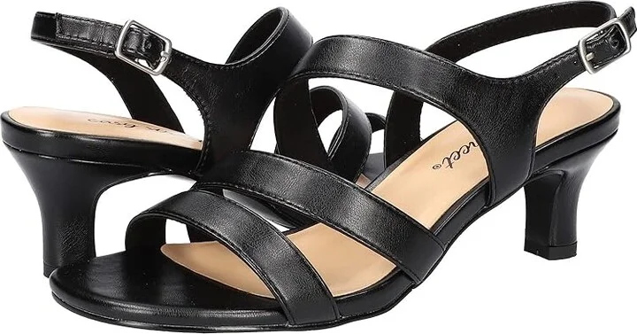 Easy Street Como Women's Sandals Black : 8 WW (EE), Synthetic