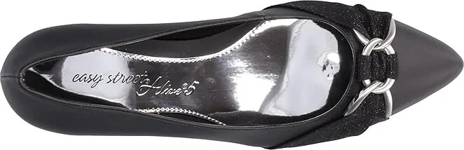 Easy Street Electa Women's Shoes Black Satin : 6.5 N (AA), Synthetic - Image 2