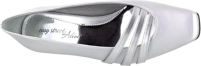 Easy Street Entice Women's Shoes Silver Satin : 8 N (AA), Synthetic - Image 2