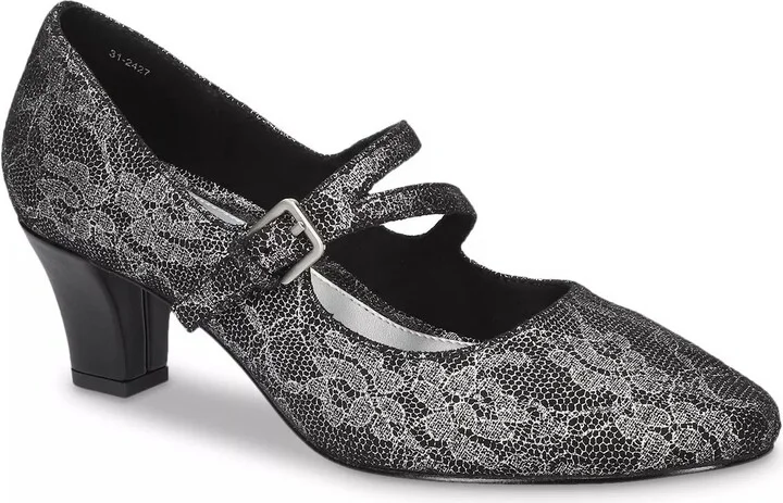Black/Silver Metallic Lace
