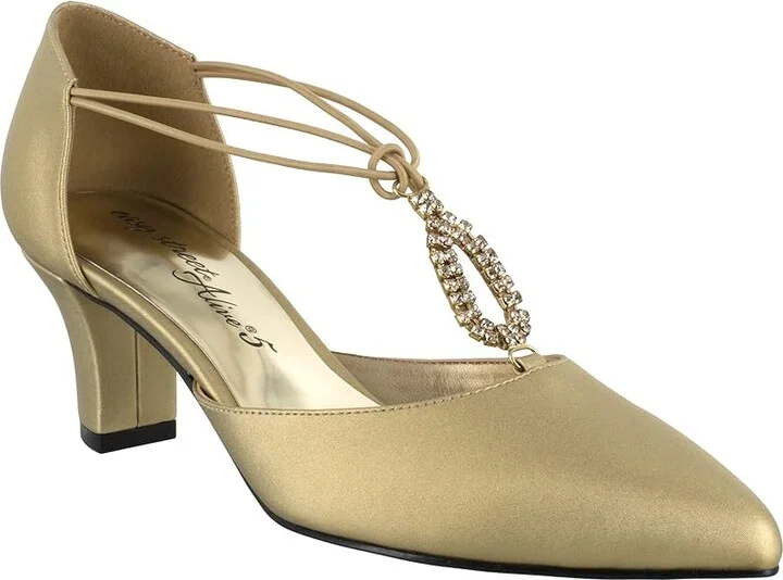 Easy Street Moonlight Women's Shoes Gold Satin : 7 N (AA), Synthetic