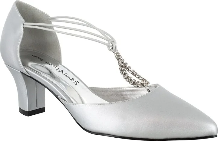 Easy Street Moonlight Women's Shoes Silver Satin : 5.5 M (B), Synthetic