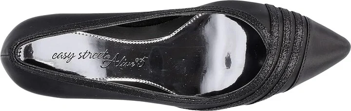 Easy Street Nobel High Women's Heels Black Satin : 9 N (AA), Synthetic - Image 2