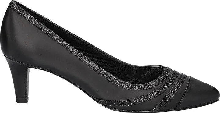 Easy Street Nobel High Women's Heels Black Satin : 9 N (AA), Synthetic - Image 5