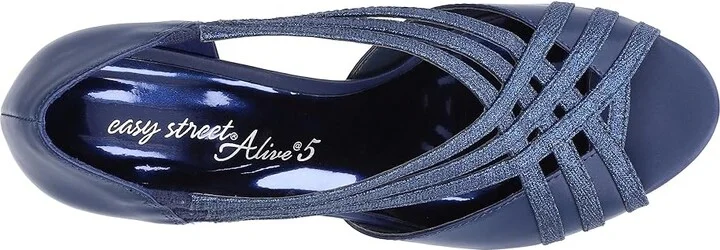 Easy Street Oceana High Women's Heels Navy Satin : 9.5 M (B), Leather - Image 2