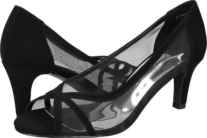 Easy Street Picaboo High Women's Heels Black Suede : 7.5 M (B), Suede/Textile