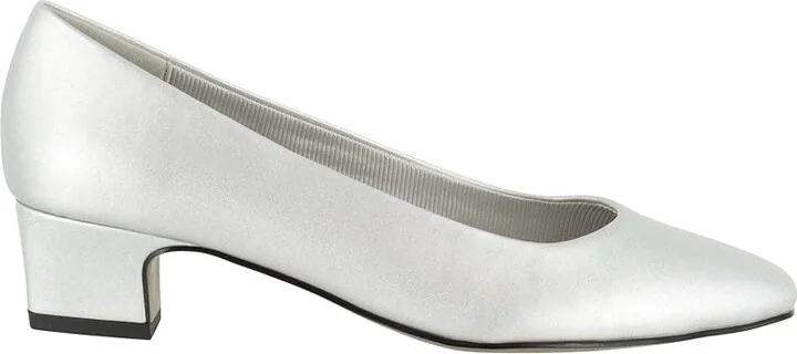 Easy Street Prim Women's Shoes Silver Satin : 9 N (AA), Synthetic - Image 7