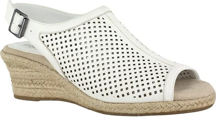 Easy Street Stacy Women's Shoes White Linen Print : 6 M (B), Synthetic