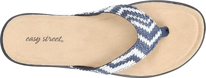 Easy Street Stevie Women's Shoes Navy/White Raffia Woven : 10 N (AA), Synthetic - Image 2