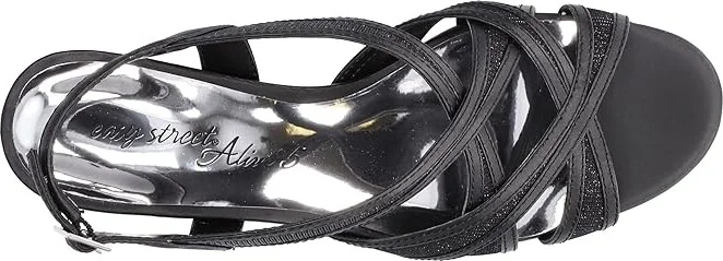 Easy Street Tristen Women's Shoes Black Satin : 6 M (B), Synthetic - Image 2