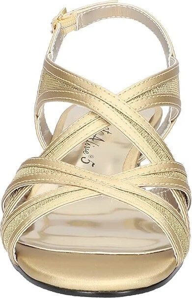 Easy Street Tristen Women's Shoes Gold Satin : 6.5 N (AA), Synthetic - Image 5