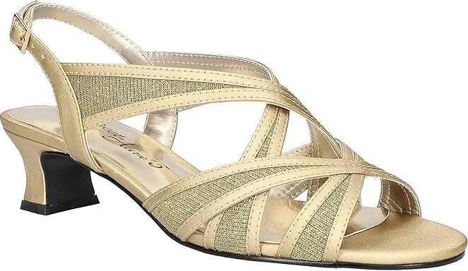Easy Street Tristen Women's Shoes Gold Satin : 6.5 N (AA), Synthetic