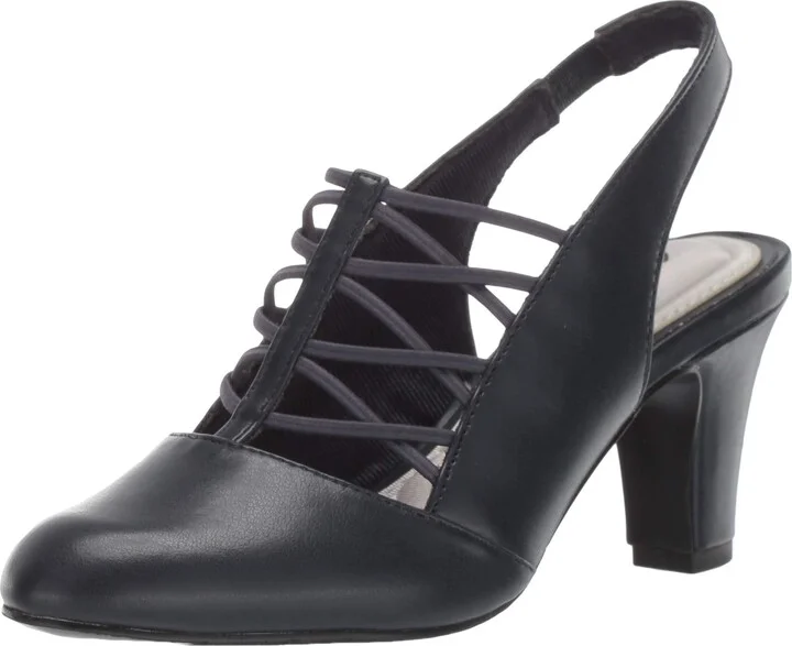 Easy Street Women's Berry Slingback Dress Shoe on Tapered Heel Pump