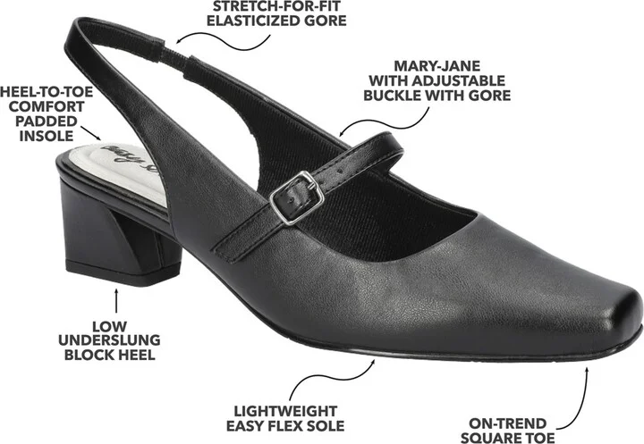 Easy Street Women's Cameo Square Toe Slingback Pumps - Image 6