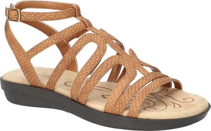 Easy Street Women's Daylily Gladiator Buckle Flat Sandals