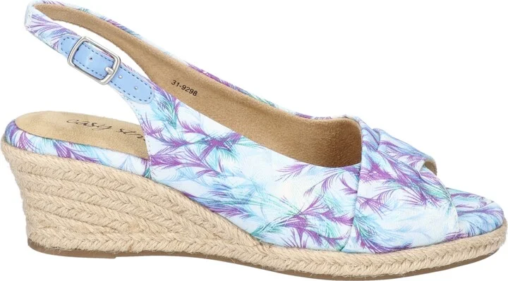 Easy Street Women's Devlin Espadrille Wedge Sandals - Blue, Purple - Fabric - Image 2