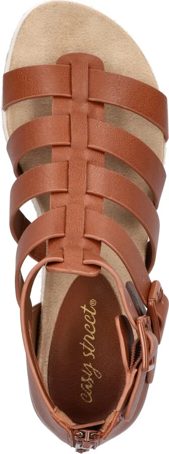 Easy Street Women's Simone Zip Wedge Sandals - Image 9