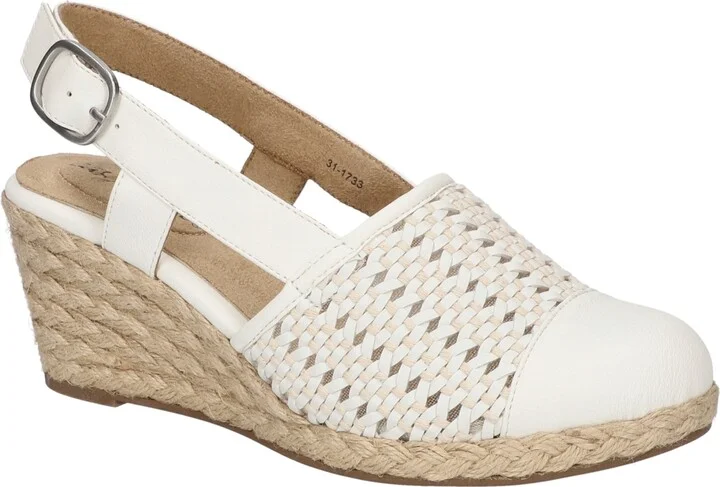 Easy Street Women's Taffy Buckle Slingback Espadrille Wedges
