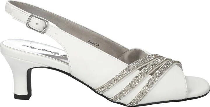 Easy Street Women's Teton Dress Heel Sandals - White W/ Stones - Image 2