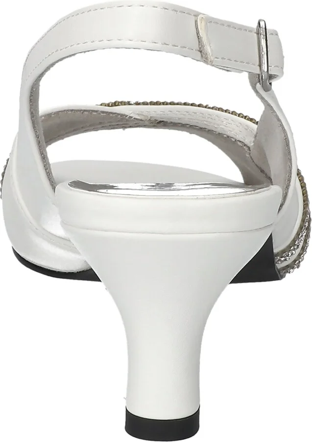 Easy Street Women's Teton Dress Heel Sandals - White W/ Stones - Image 3