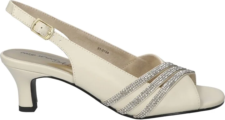 Easy Street Women's Teton Dress Heel Sandals - White W/ Stones - Image 7