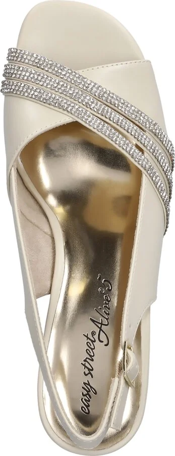 Easy Street Women's Teton Dress Heel Sandals - White W/ Stones - Image 9