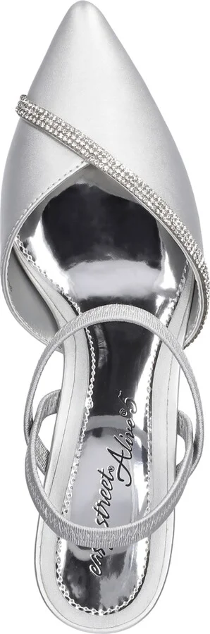 Easy Street Women's Unna Slip-On Pumps - Gold Satin W/ Stones - Image 9