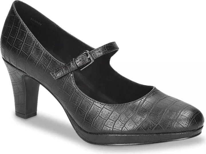 Black Croc Print Synthetic