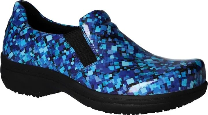 Blue Spectral Print Patent Leather