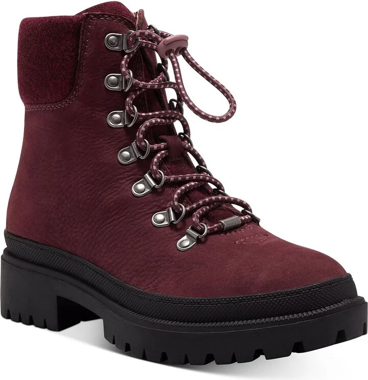 Eavan Womens Suede Ankle Combat & Lace-up Boots