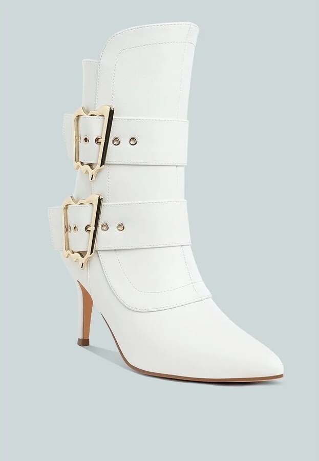 Ebera Chunky Buckle Strap Ankle Boots - Image 2