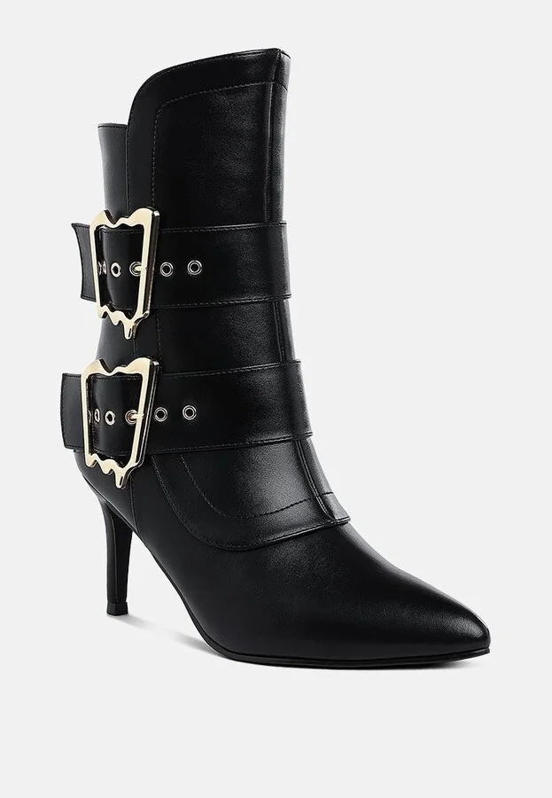 Ebera Chunky Buckle Strap Ankle Boots - Image 4
