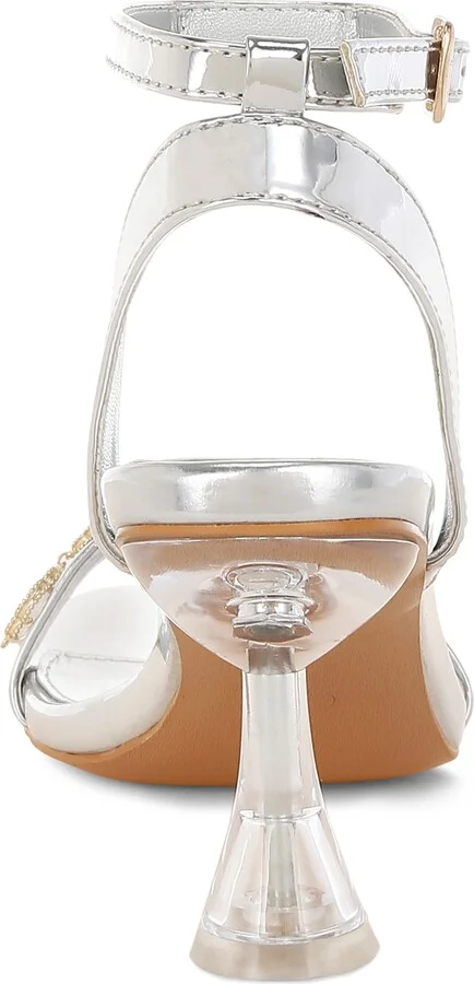 Ebina Charm Clear Heel Ankle Wrap Sandal - Image 4
