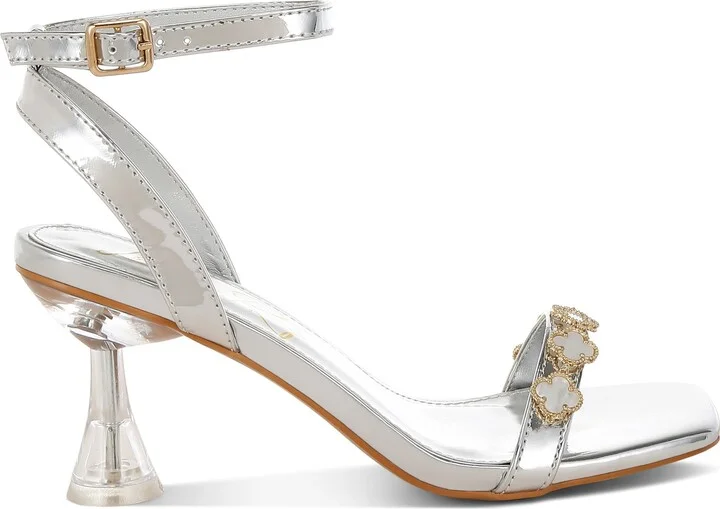 Ebina Charm Clear Heel Ankle Wrap Sandal - Image 9