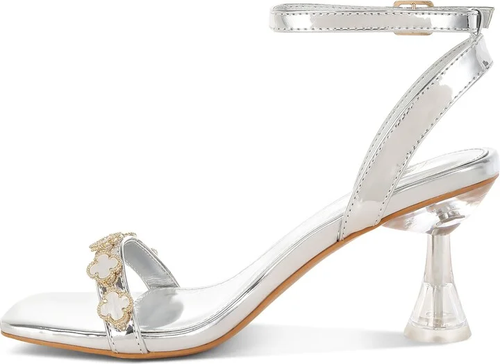 Ebina Charm Clear Heel Ankle Wrap Sandal - Image 10