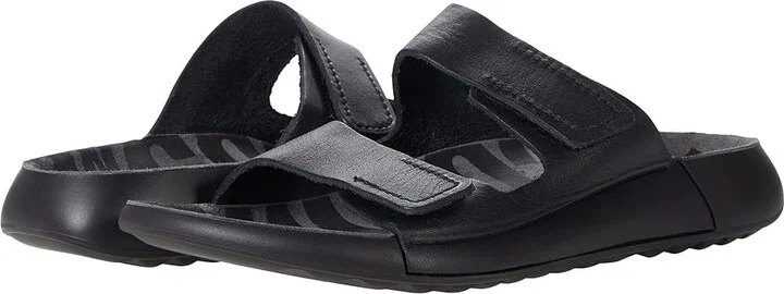 ECCO 2nd Cozmo Two Band Slide Women's Sandals Black Smooth : EU 35 (US Women's 4-4.5) M, Leather