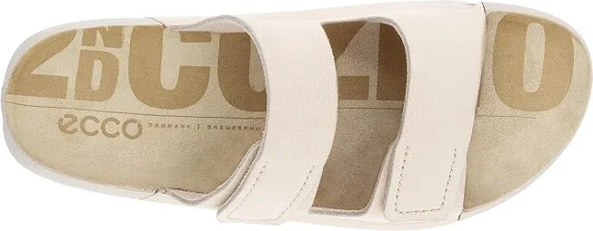 ECCO 2nd Cozmo Two Band Slide Women's Sandals Limestone : EU 40 (US Women's 9-9.5) M, Leather - Image 2