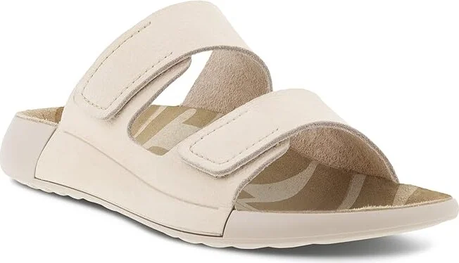 ECCO 2nd Cozmo Two Band Slide Women's Sandals Limestone : EU 40 (US Women's 9-9.5) M, Leather