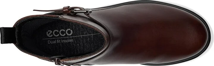 ECCO Amsterdam Buckle Ankle Boot Women's Boots Potting Soil : EU 40 (US Women's 9-9.5) M, Leather/Suede - Image 2