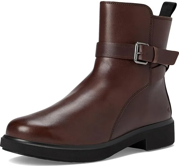 ECCO Amsterdam Buckle Ankle Boot Women's Boots Potting Soil : EU 40 (US Women's 9-9.5) M, Leather/Suede - Image 5