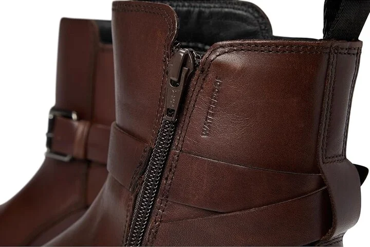 ECCO Amsterdam Buckle Ankle Boot Women's Boots Potting Soil : EU 40 (US Women's 9-9.5) M, Leather/Suede - Image 7