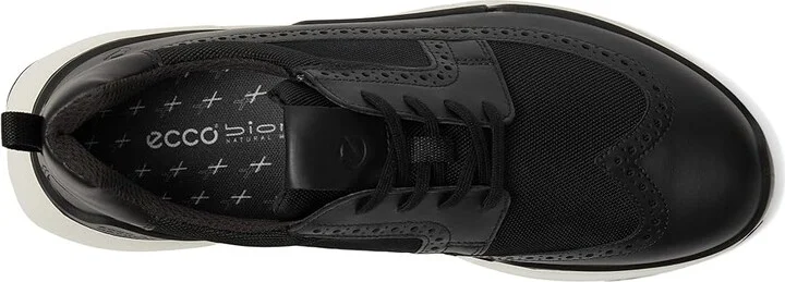 ECCO Biom 2.2 Brogue Sneakers Men's Shoes Black/Black : EU 47 (US Men's 13-13.5) M, Leather - Image 2