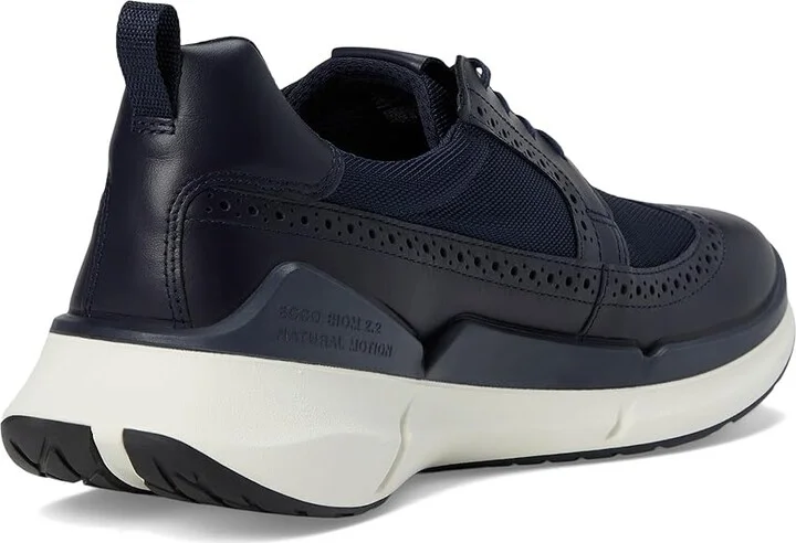 ECCO Biom 2.2 Brogue Sneakers Men's Shoes Night Sky/Night Sky : EU 45 (US Men's 11-11.5) M, Leather - Image 4