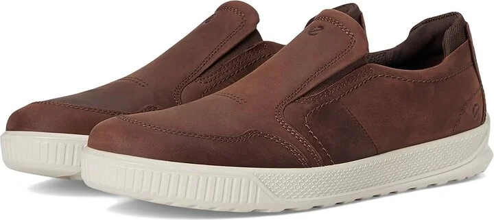 ECCO Byway Slip-On Sneakers Men's Shoes Coffee : EU 41 (US Men's 7-7.5) M, Cotton/Leather/Nubuck